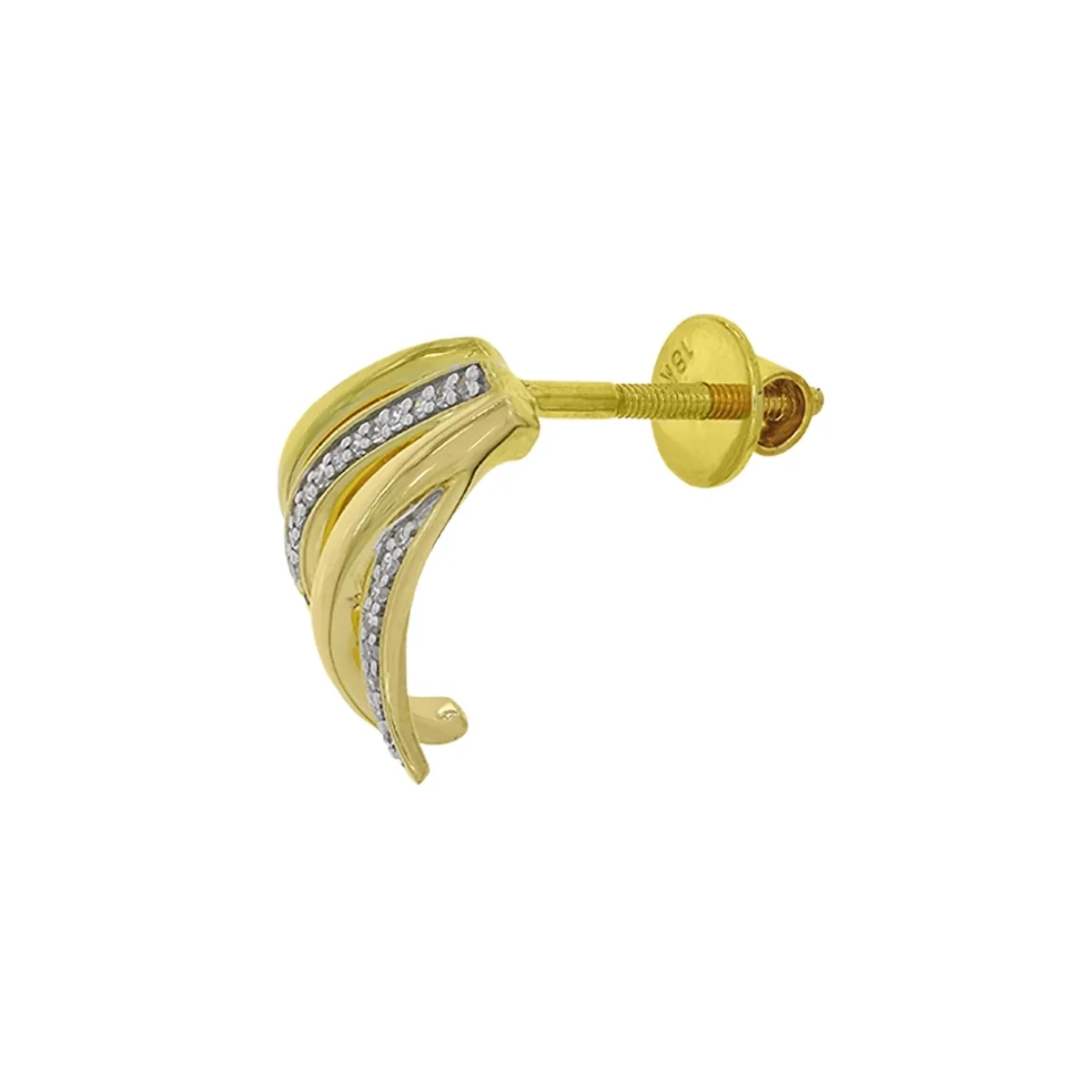 Aretes franjas, con diamantes con un peso total de 0.10Ct, oro 2 tonos rodinado, liso