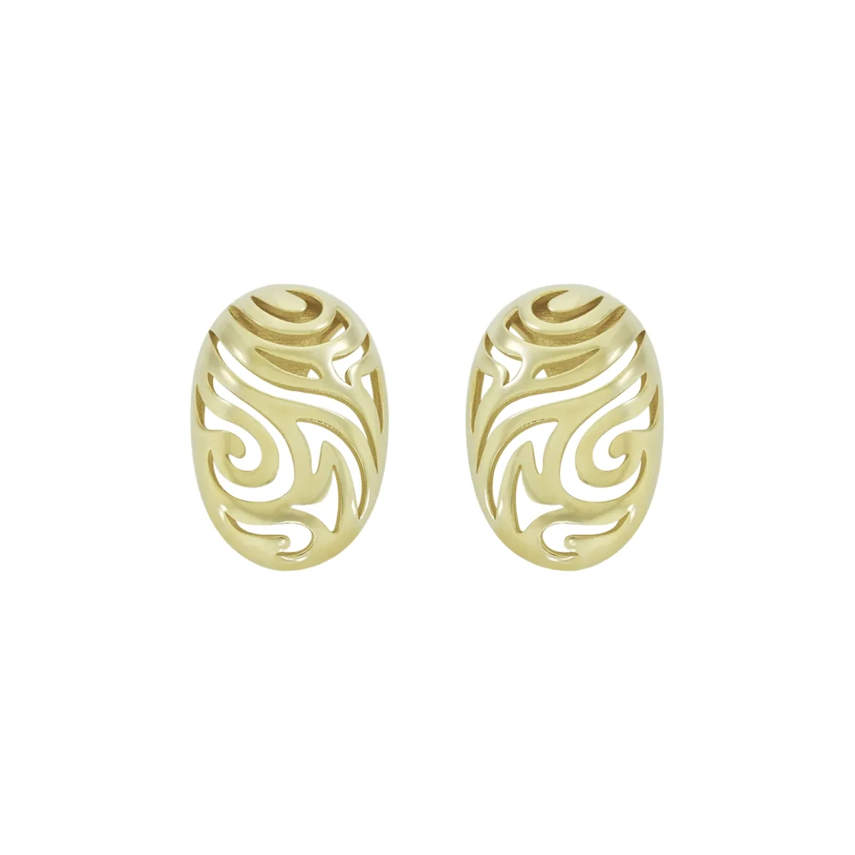 Aretes en oro amarillo de 18 Kilates con visos, Figuras geométricas