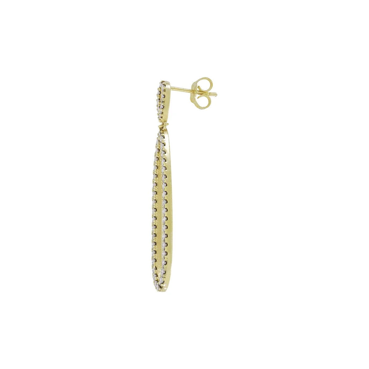 Aretes en oro amarillo de 18 Kilates con visos, Lágrima