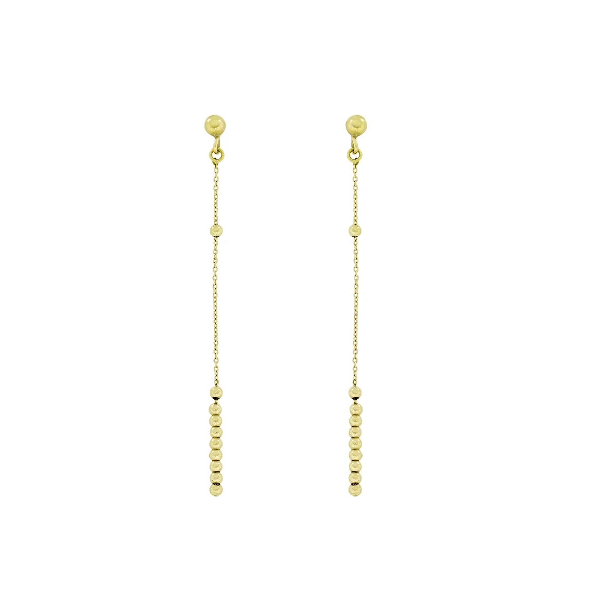 Aretes en oro amarillo de 18 Kilates, Tiras
