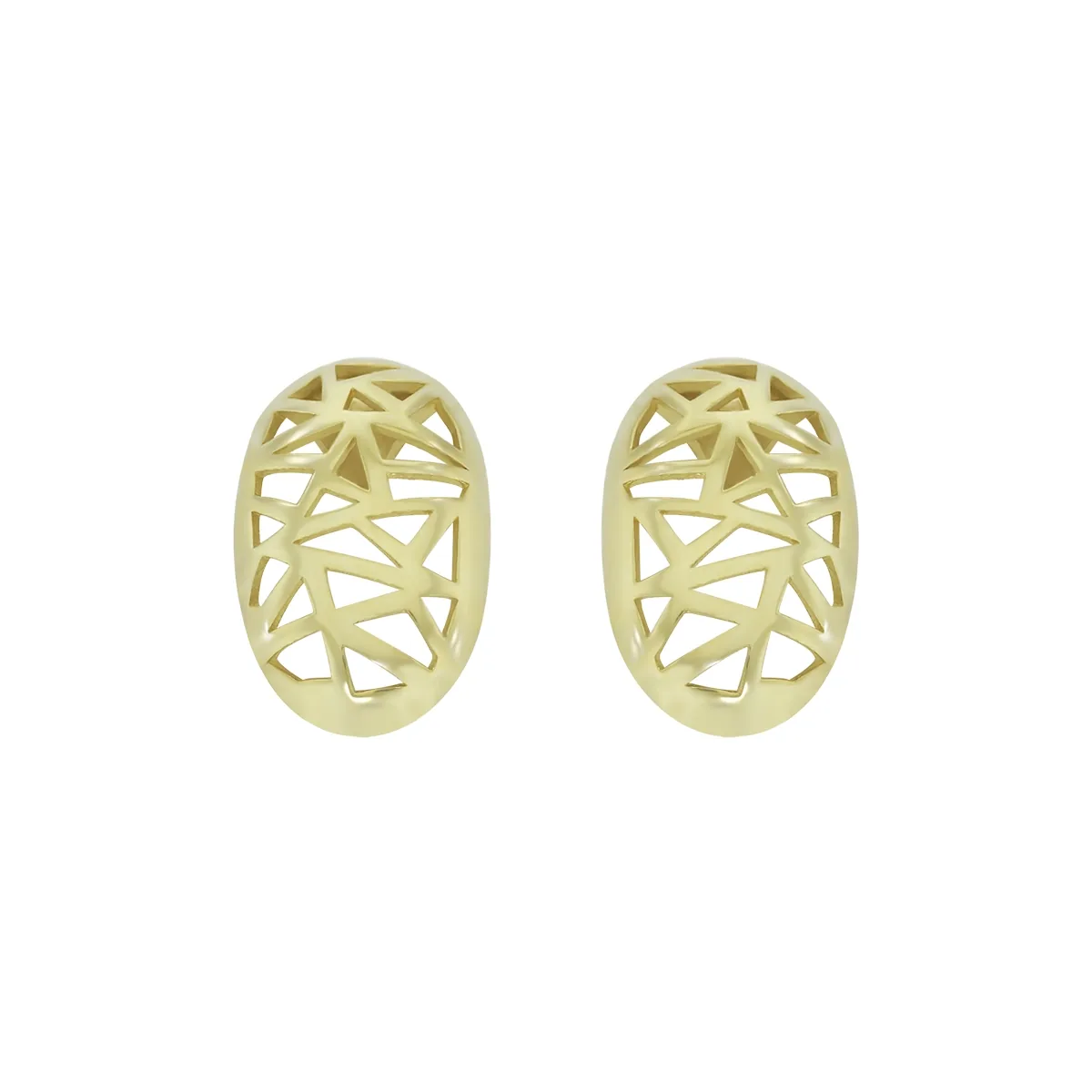 Aretes en oro amarillo de 18 Kilates con visos, Figuras geométricas