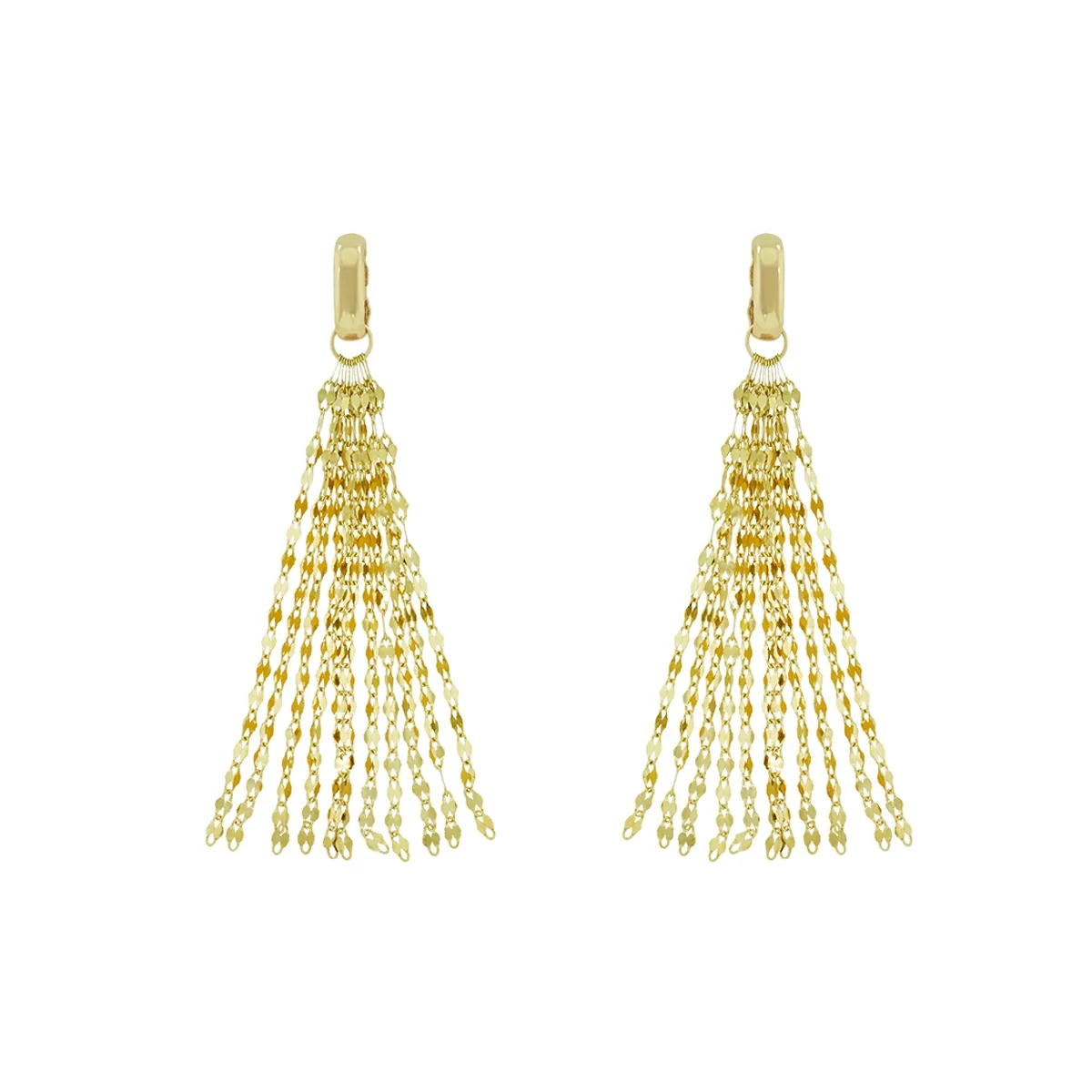 Aretes en oro amarillo de 18 Kilates con visos, Tiras