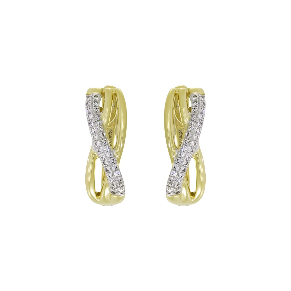 Aretes en oro amarillo de 18 Kilates, Franjas, con diamante de laboratorio de 0.17 Ct
