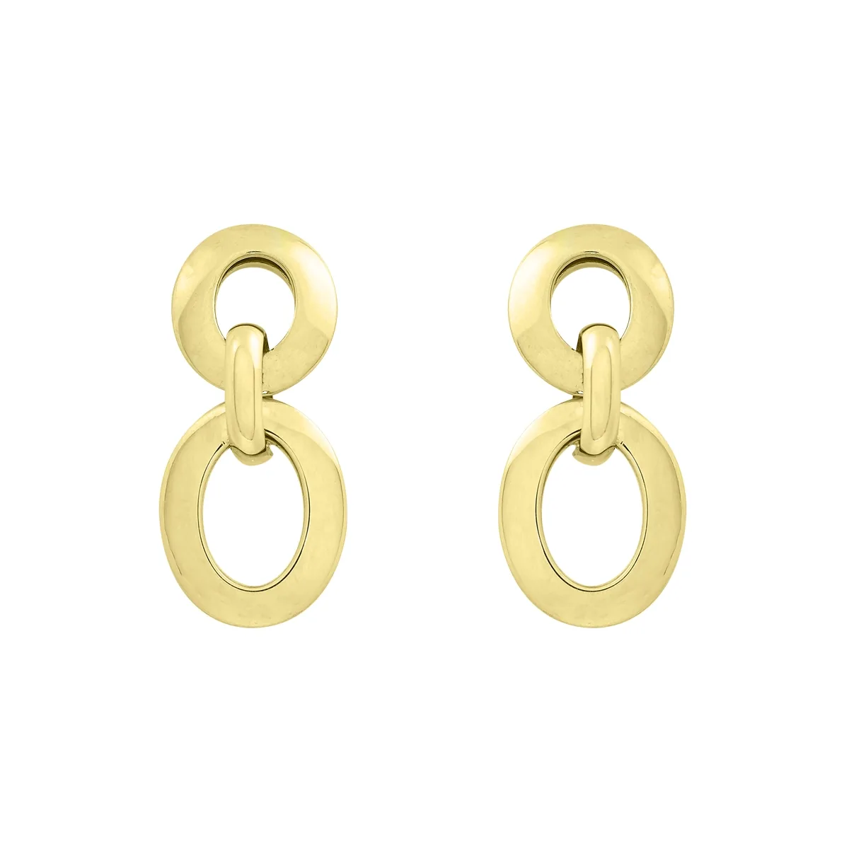 Aretes en oro amarillo de 18 Kilates, Figuras geométricas