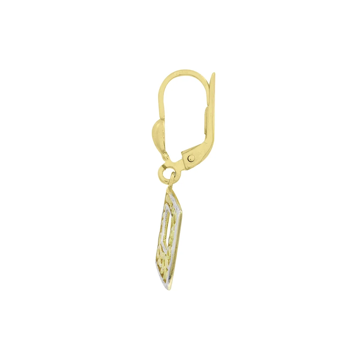 Aretes en oro amarillo de 18 Kilates con visos, Figuras geométricas