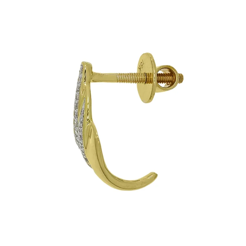 Aretes franjas, con diamantes con un peso total de 0.10Ct, oro 2 tonos rodinado