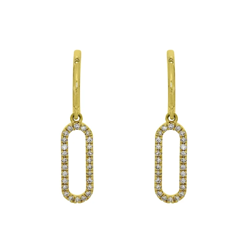 Aretes en oro amarillo de 18 Kilates, Figuras geométricas, con diamantes de 0.15 Ct