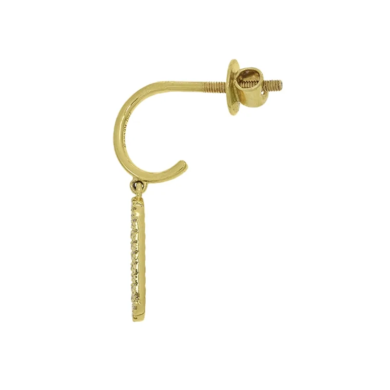 Aretes en oro amarillo de 18 Kilates, Figuras geométricas, con diamantes de 0.15 Ct