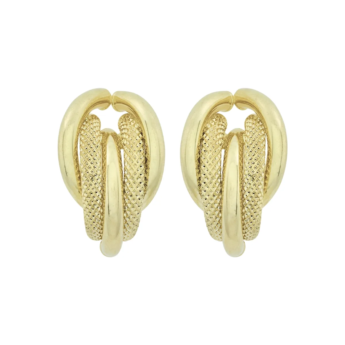 Aretes en oro amarillo de 18 Kilates con visos, Franjas