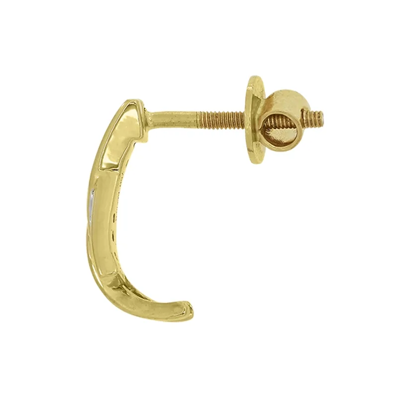 Aretes en oro amarillo de 18 Kilates, Franjas, con diamantes de 0.08 Ct