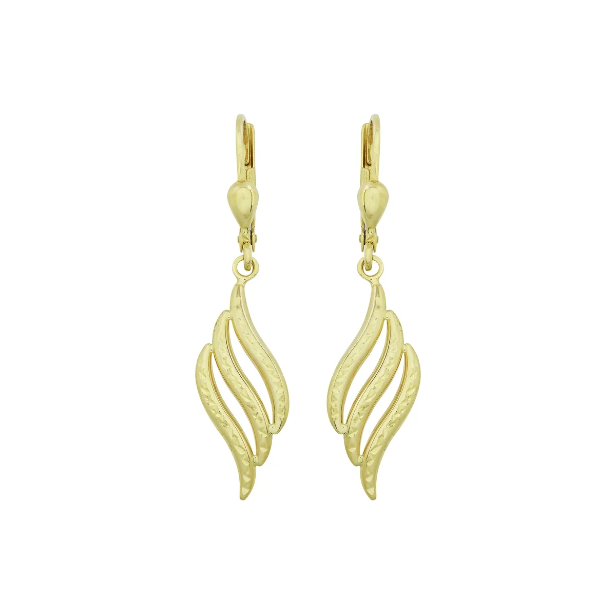 Aretes en oro amarillo de 18 Kilates con visos, Franjas