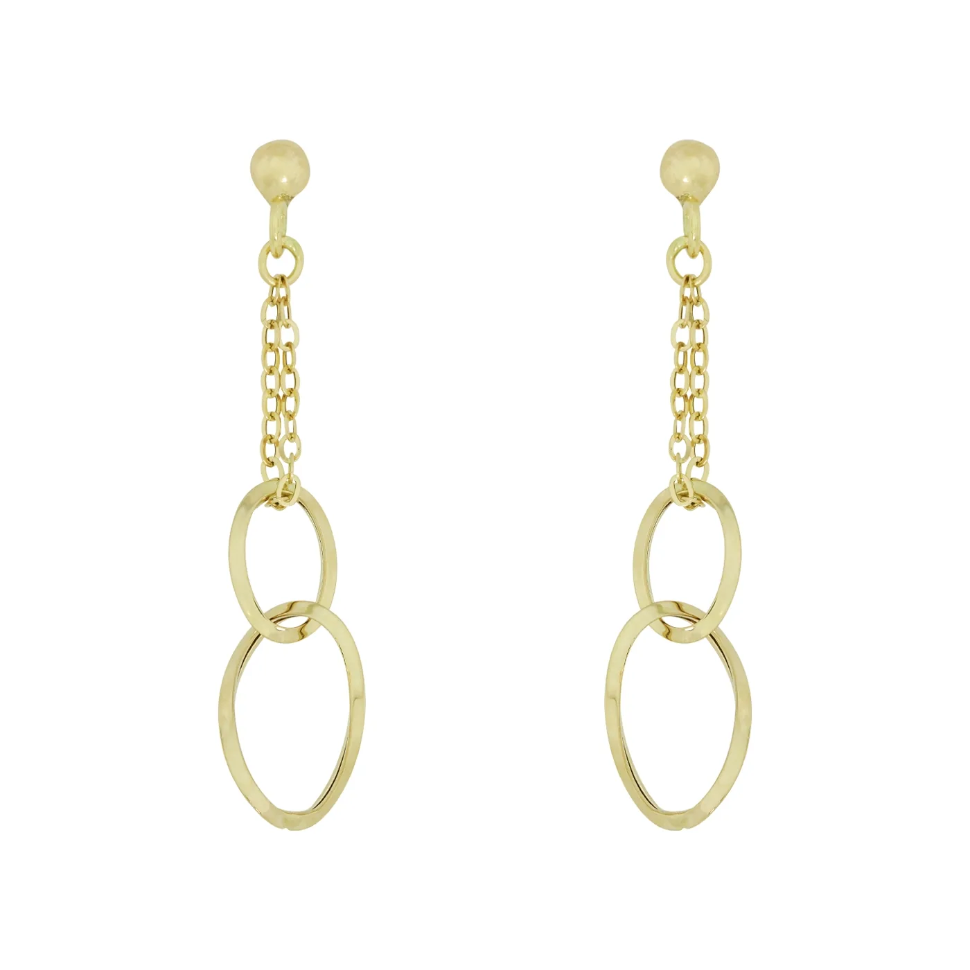 Aretes en oro amarillo de 18 Kilates, Figuras geométricas