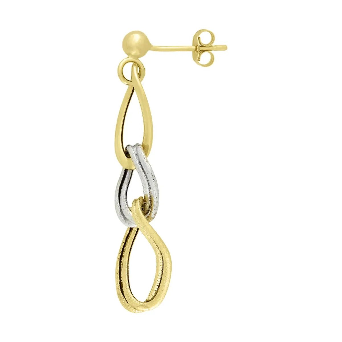 Aretes en oro amarillo de 18 Kilates con visos, Figuras geométricas