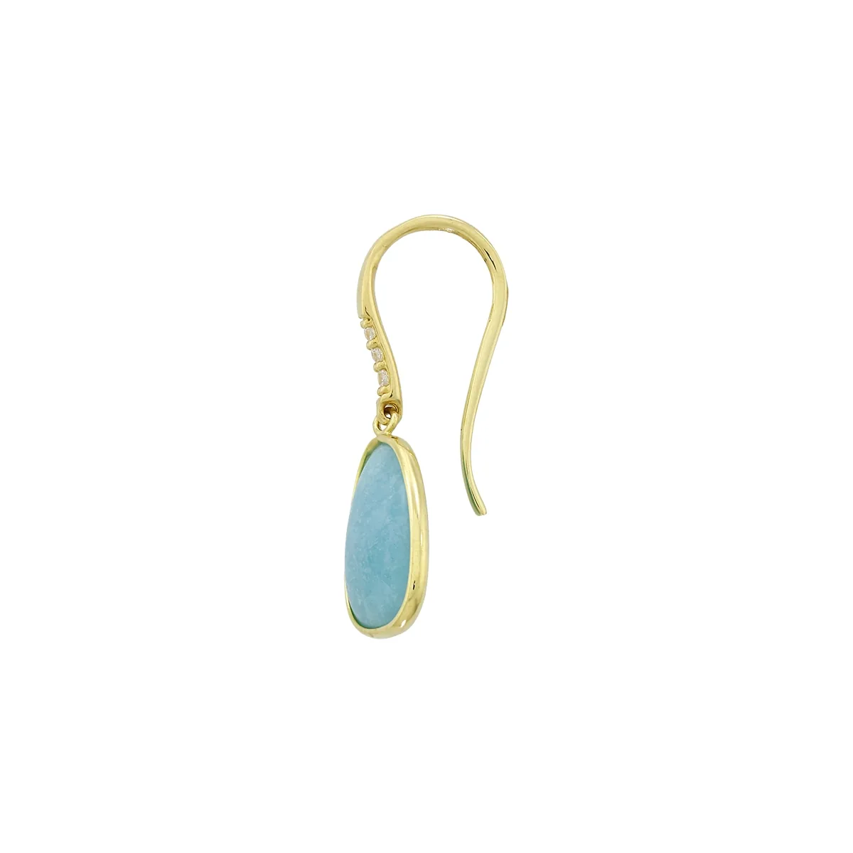 Aretes en oro amarillo de 18 Kilates, Bisel+decoración, con 2 otras centrales y decoración en zircones