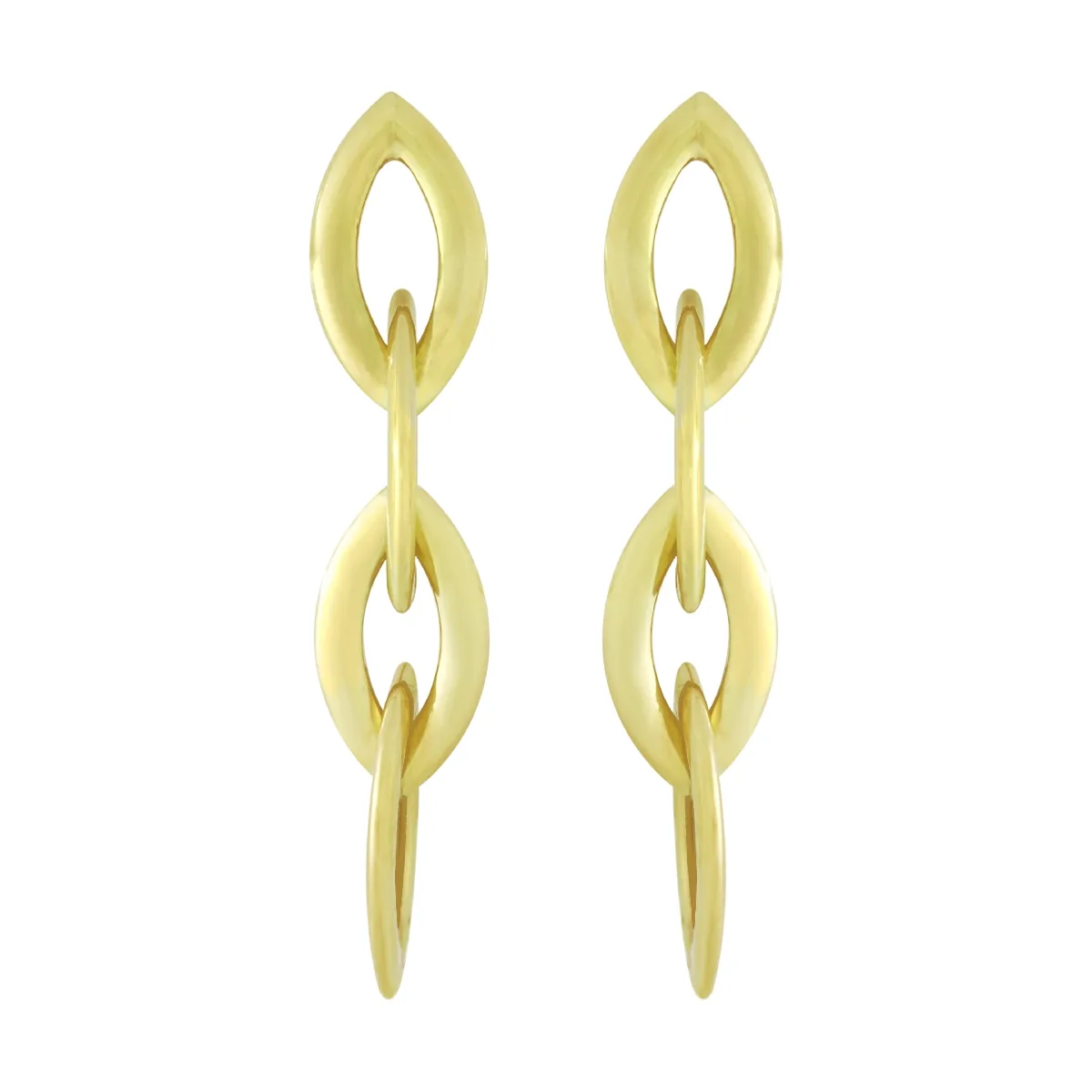 Aretes en oro amarillo de 18 Kilates, Hoja
