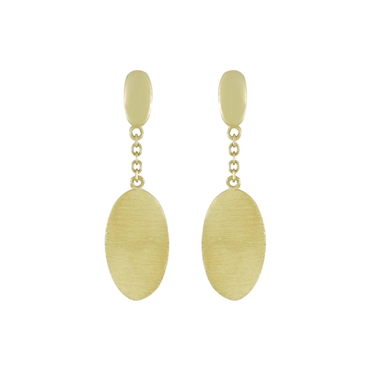 Aretes en oro amarillo de 18 Kilates satinado, Figuras geométricas