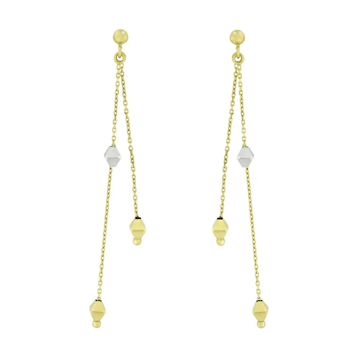 Aretes en oro amarillo de 18 Kilates, Figuras geométricas