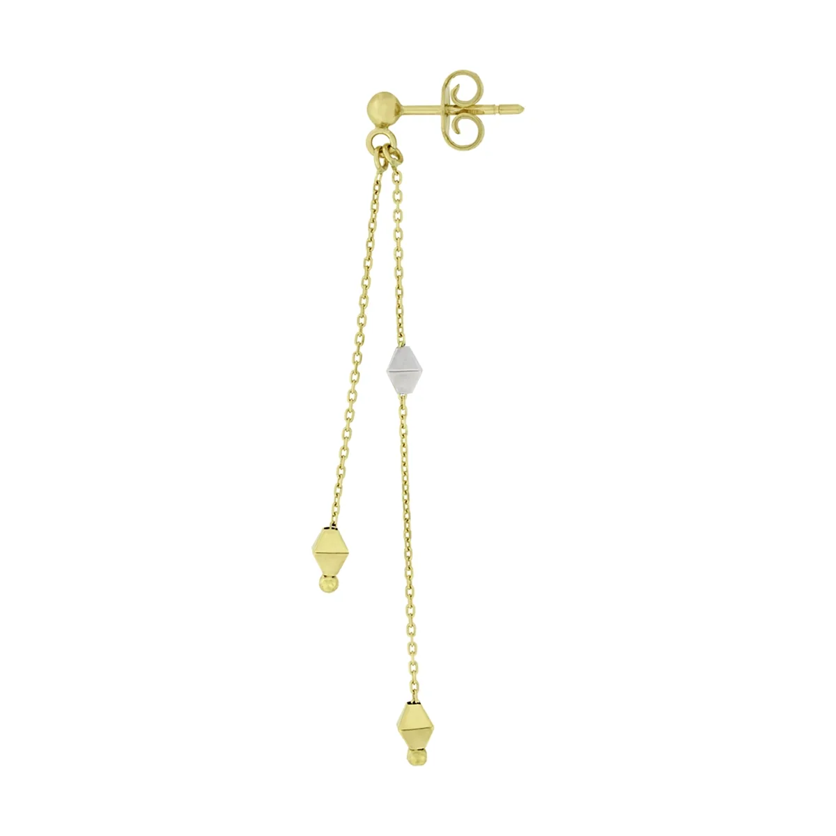 Aretes en oro amarillo de 18 Kilates, Figuras geométricas