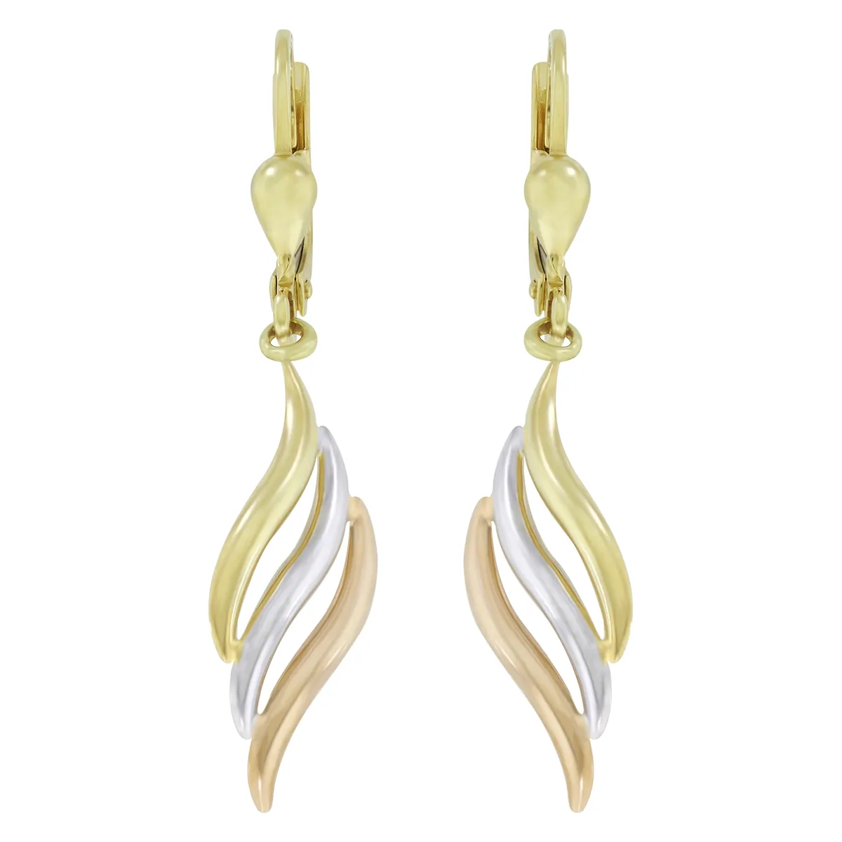 Aretes en oro amarillo de 18 Kilates, Franjas