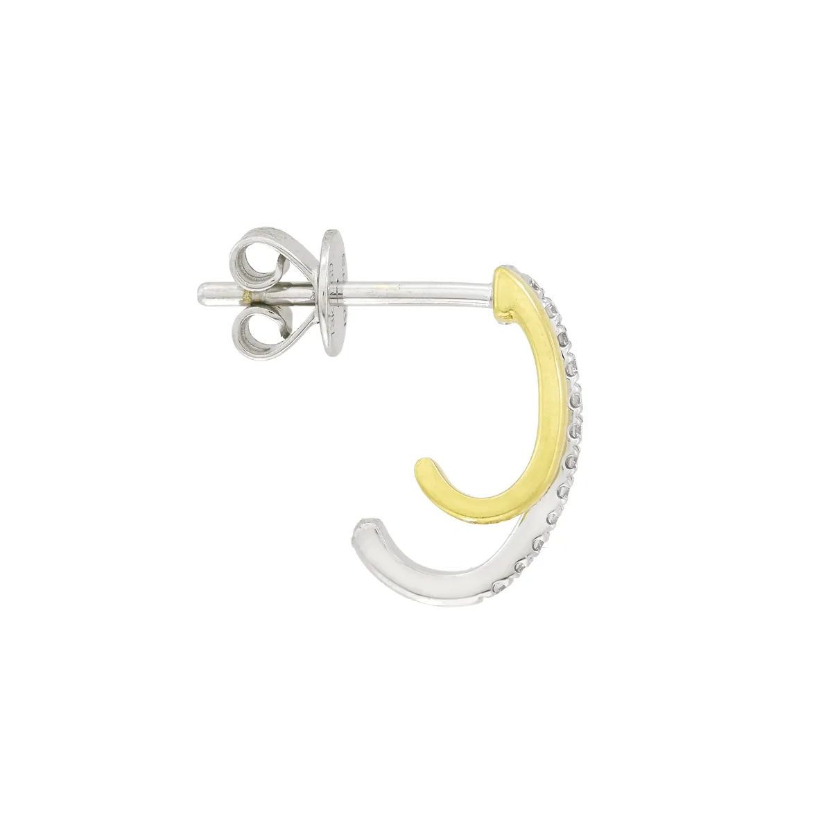 Aretes en oro amarillo de 18 Kilates, Franjas, con diamante de laboratorio de 0.09 Ct