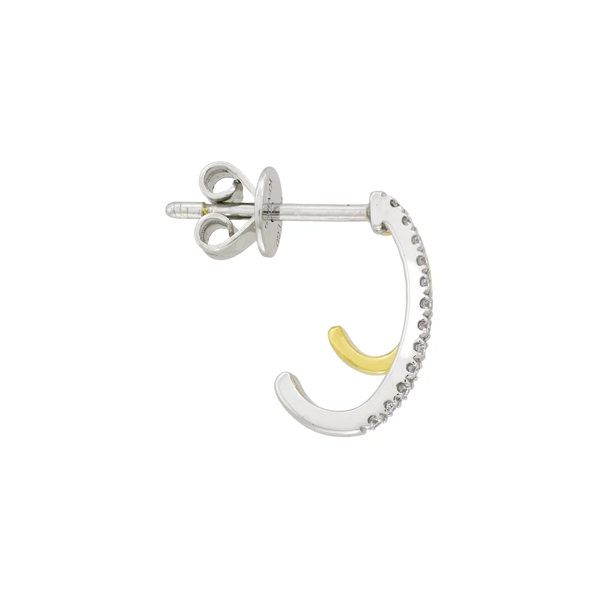 Aretes en oro amarillo de 18 Kilates, Franjas, con diamante de laboratorio de 0.09 Ct