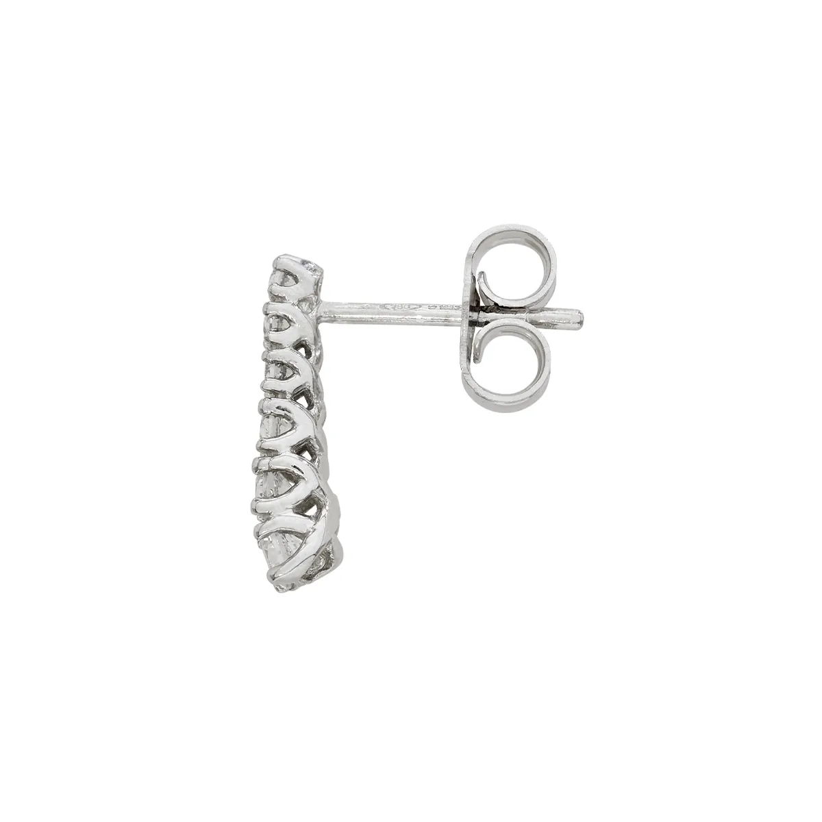 Aretes en oro blanco de 18 Kilates, Barras, con zircones