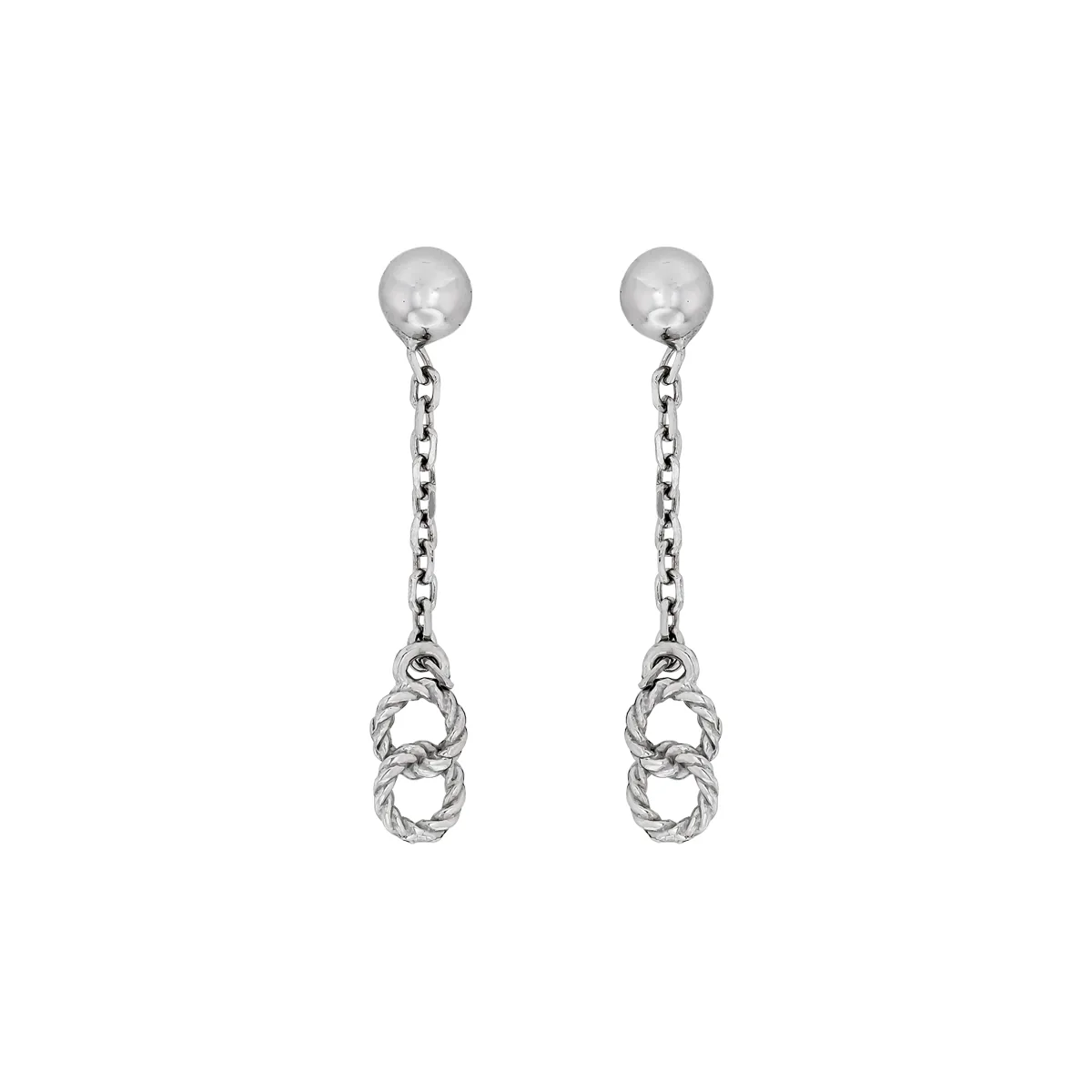 Aretes en plata Ley 925 con visos, Tiras, de la coleccion Sueños