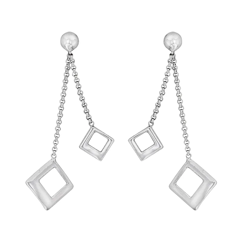 Aretes en plata Ley 925, Tiras, de la coleccion Sueños