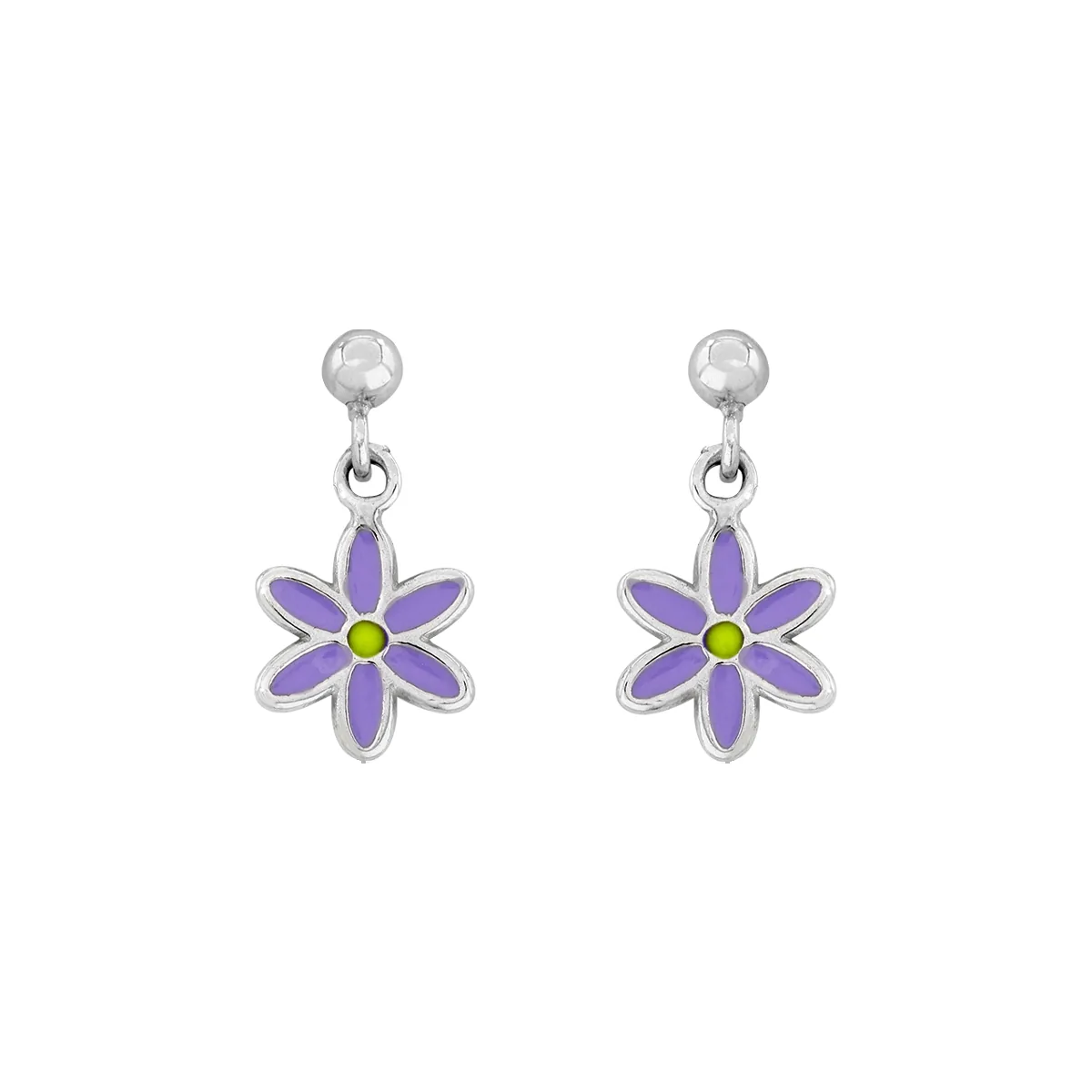 Aretes de flores en plata Ley 925 - Colección Sueños