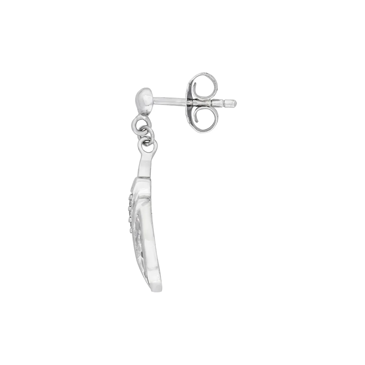 Aretes lágrima, con zircones redondos, en plata ley 925, rodinado, liso - Colección Sueños