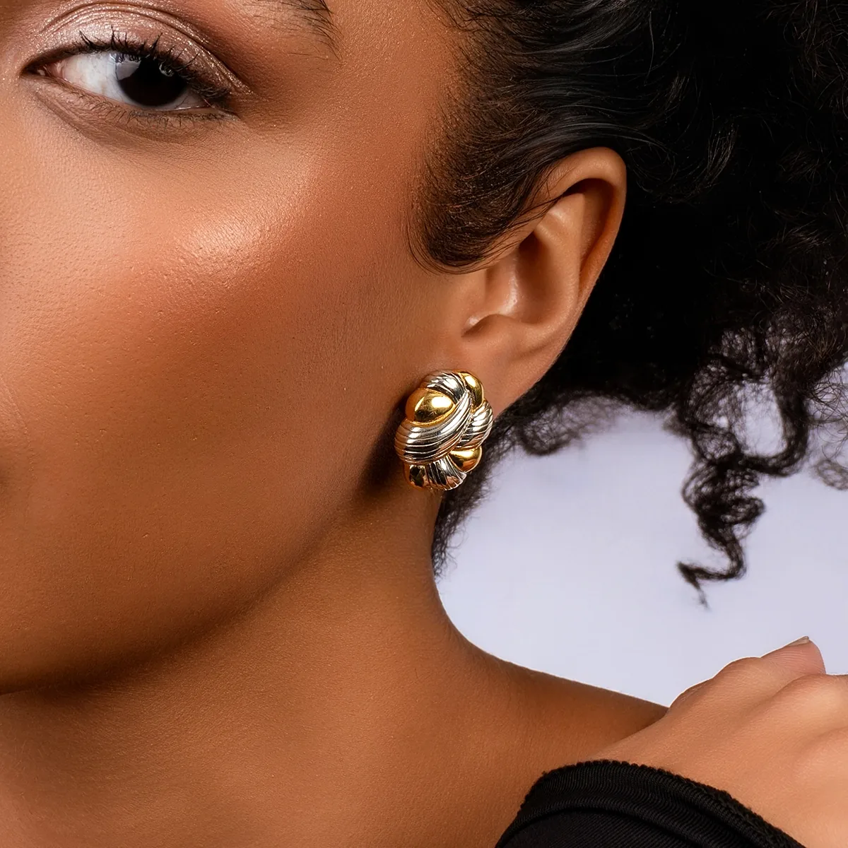 Aretes en plata Ley 925 con visos, Franjas, de la coleccion Sueños