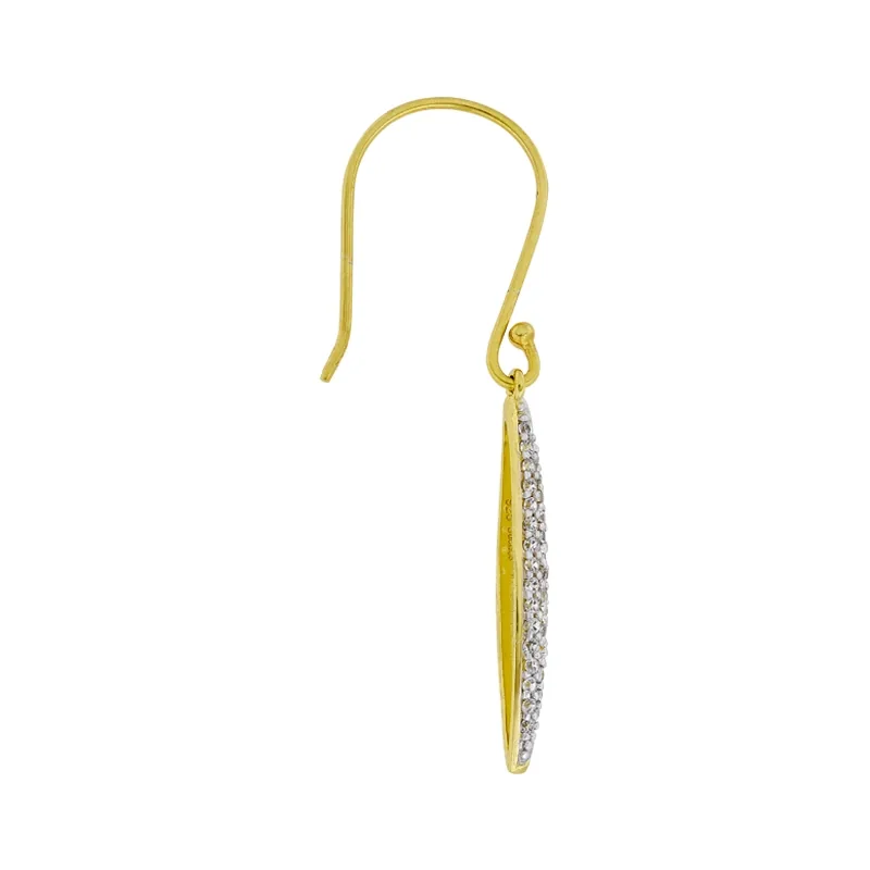 Aretes en plata Ley 925, Hoja, con zircones, de la coleccion Sueños