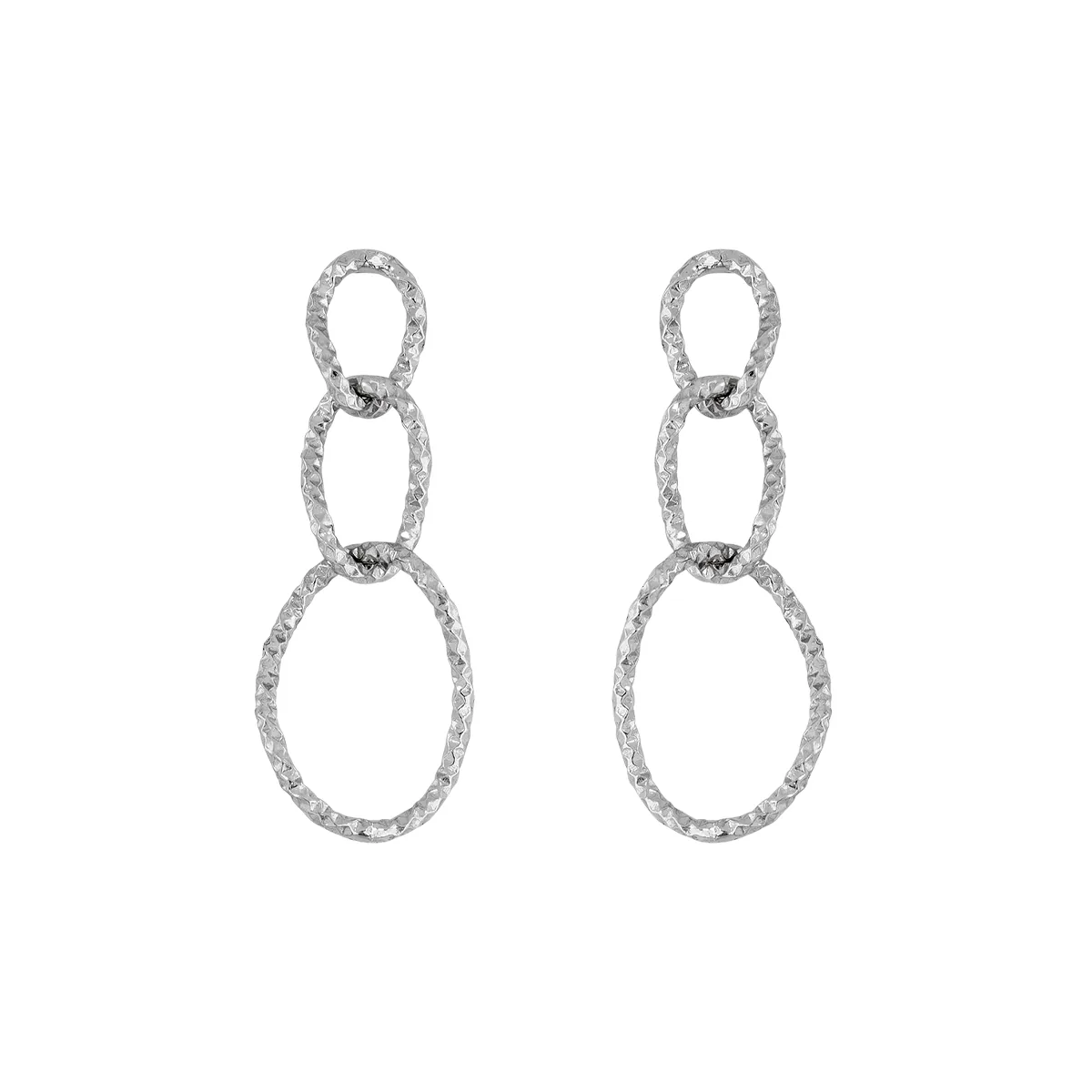 Aretes en plata Ley 925 con visos, Figuras geométricas, de la coleccion Sueños