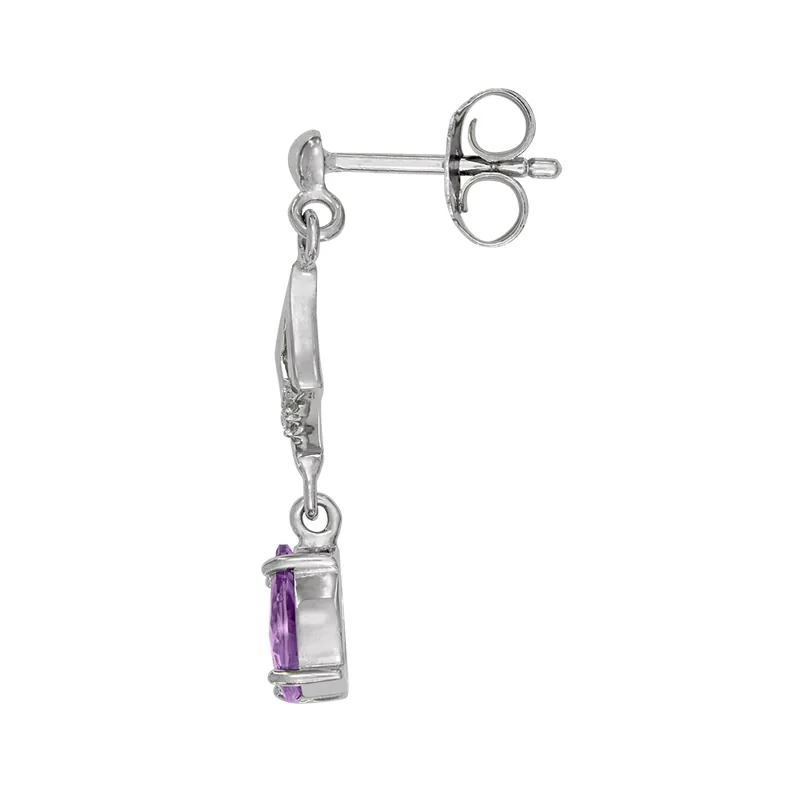 Aretes en plata Ley 925, Figuras geométricas, con 2 cristales centrales y decoración en cristales, de la coleccion Sueños