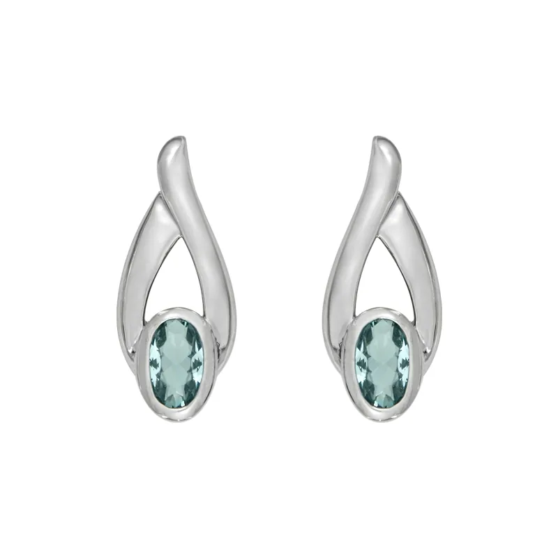 Aretes en plata Ley 925, Lágrima, con 2 cristales centrales, de la coleccion Sueños
