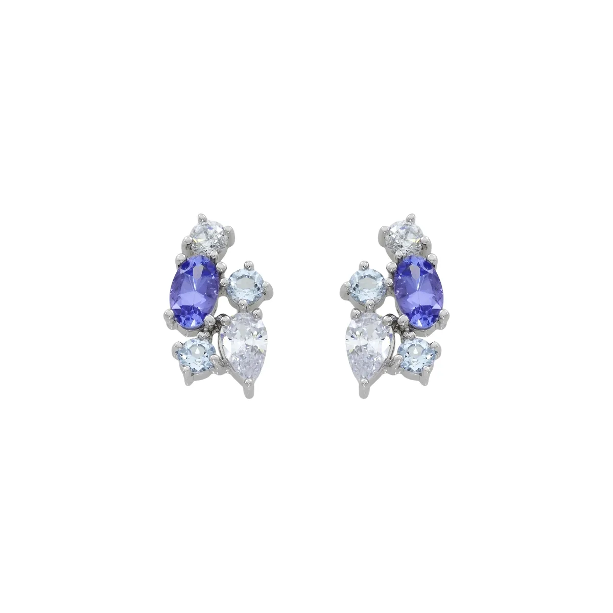 Aretes en plata Ley 925, Uñas+decoración, con zircones y zircones, de la coleccion Sueños