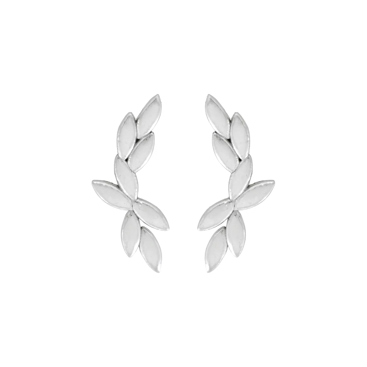 Aretes en plata Ley 925, Hoja, de la coleccion Sueños