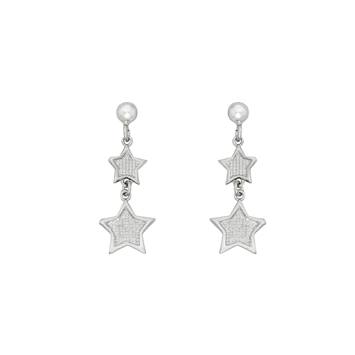 Aretes de estrellas en plata Ley 925 - Colección Sueños