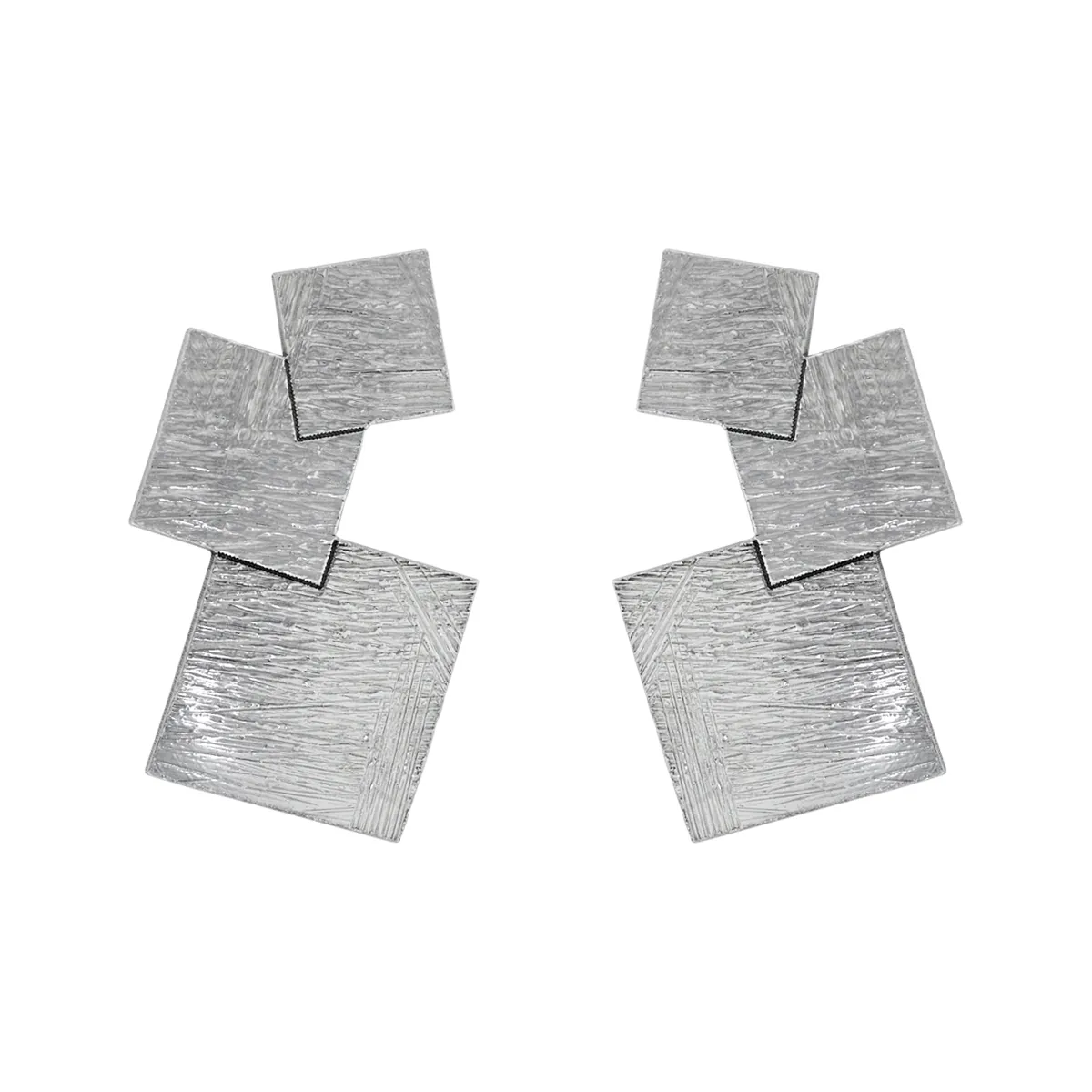 Aretes en plata Ley 925 con visos, Figuras geométricas, de la coleccion Sueños