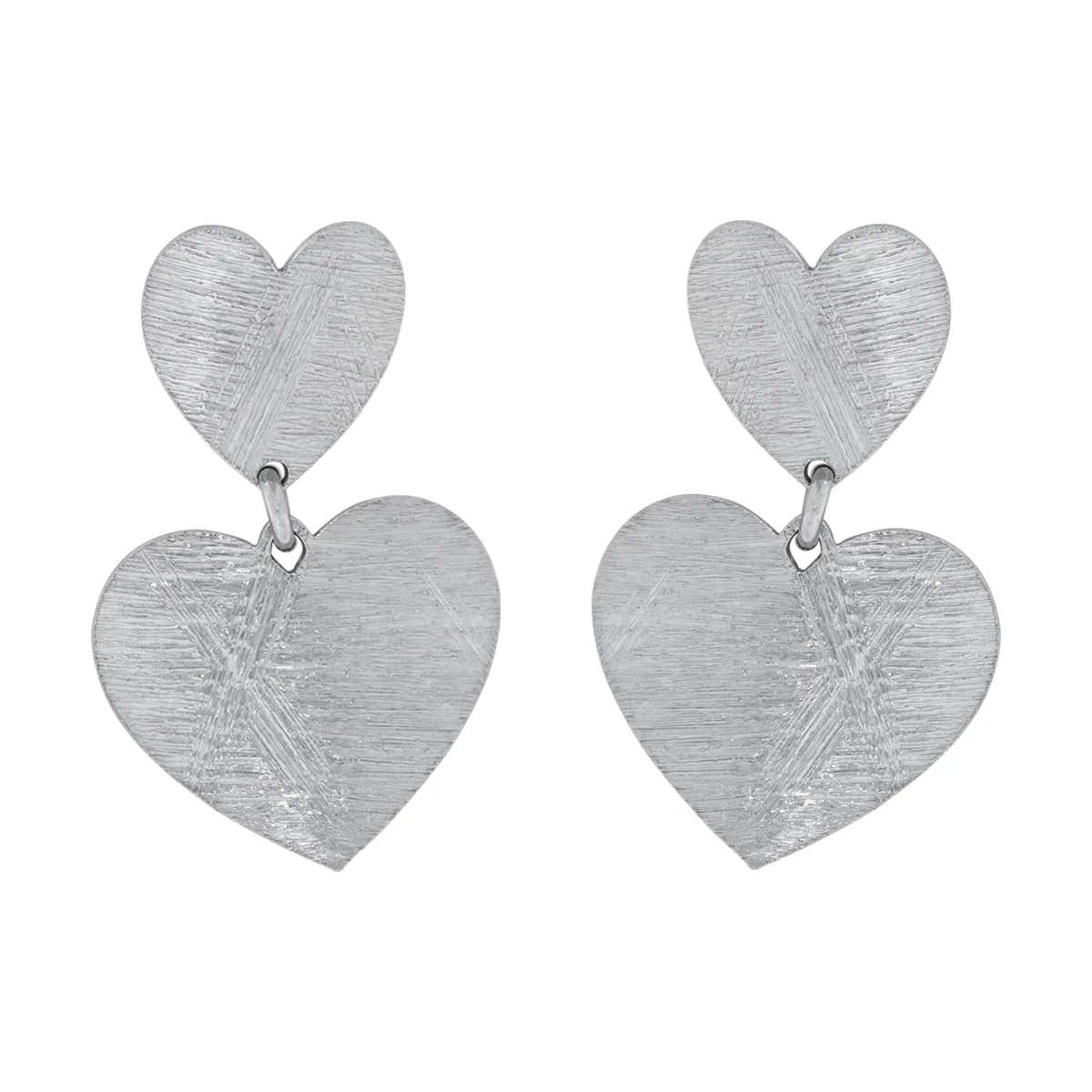 Aretes en plata Ley 925 satinado, Corazón, de la coleccion Sueños