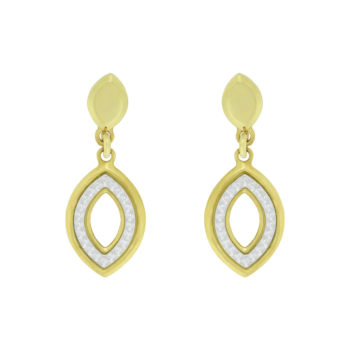 Aretes en plata Ley 925 con visos, Hoja, de la coleccion Sueños