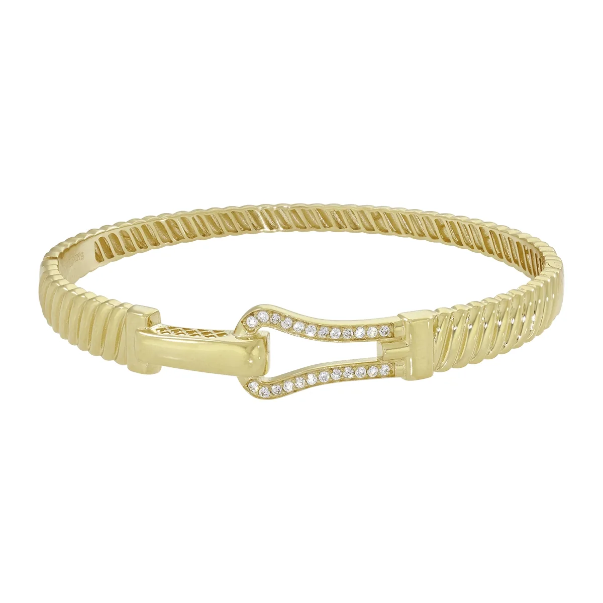 Aro en oro amarillo de 18 Kilates con visos, Plana, con zircones