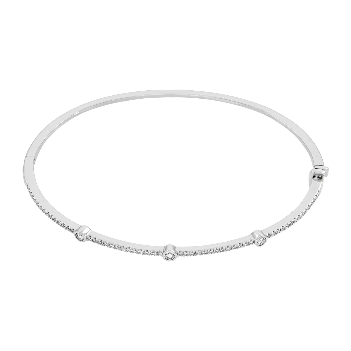 Aro en oro blanco de 18 Kilates, Plana, con diamante de laboratorio de 0.50 Ct, 1 mm. de ancho