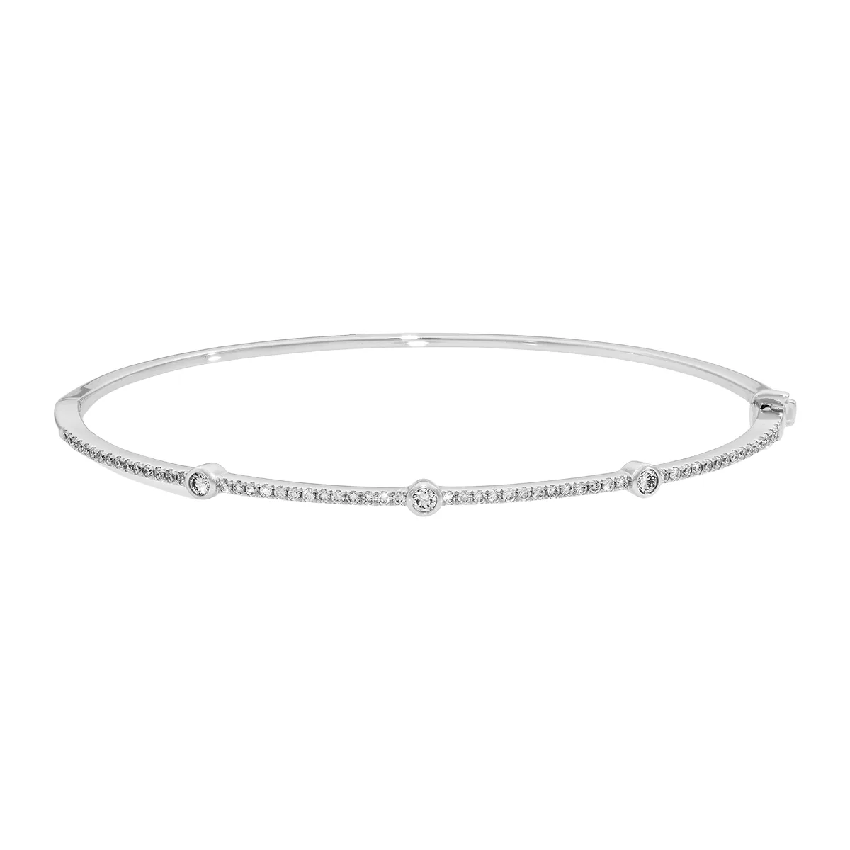 Aro en oro blanco de 18 Kilates, Plana, con diamante de laboratorio de 0.50 Ct, 1 mm. de ancho