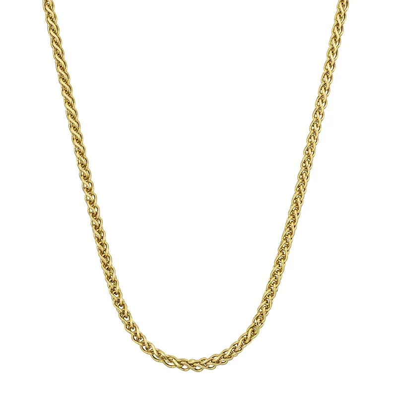 Cadena en oro amarillo de 18 Kilates, Espiga, 45 cm. de largo, 2 mm. de ancho
