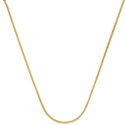 Cadena en oro amarillo de 18 Kilates, Espiga, 45 cm. de largo, 0.80 mm. de ancho