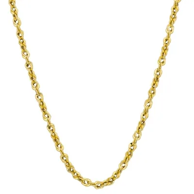 Cadena en oro amarillo de 18 Kilates con visos, Singapur, 50 cm. de largo, 2.50 mm. de ancho