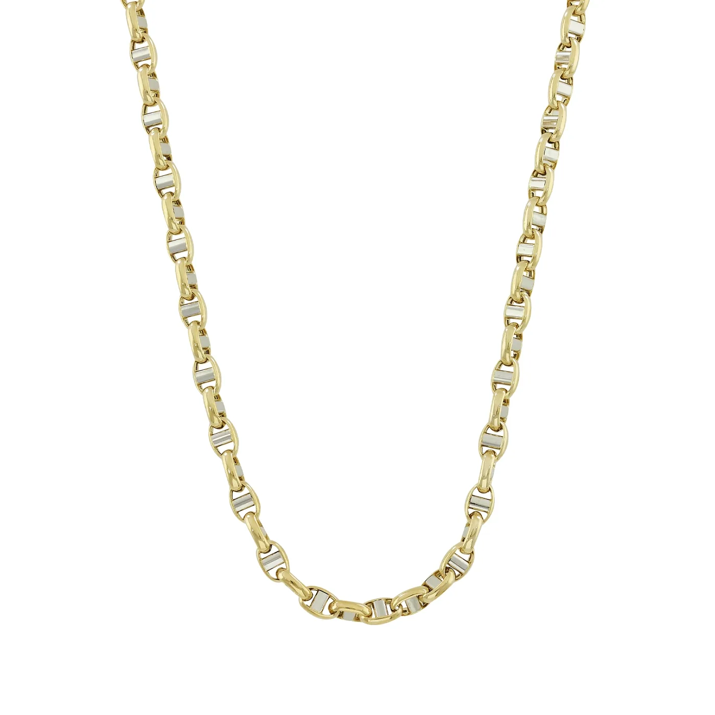Cadena en oro amarillo de 18 Kilates, Ancla, 50 cm. de largo, 3.50 mm. de ancho