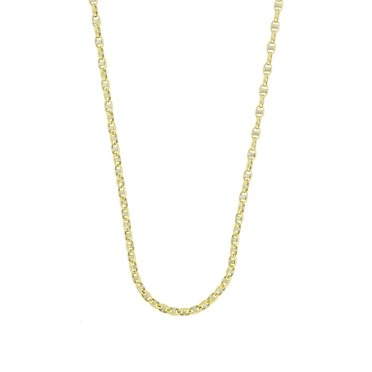 Cadena en oro amarillo de 18 Kilates, Ancla, 45 cm. de largo, 3 mm. de ancho