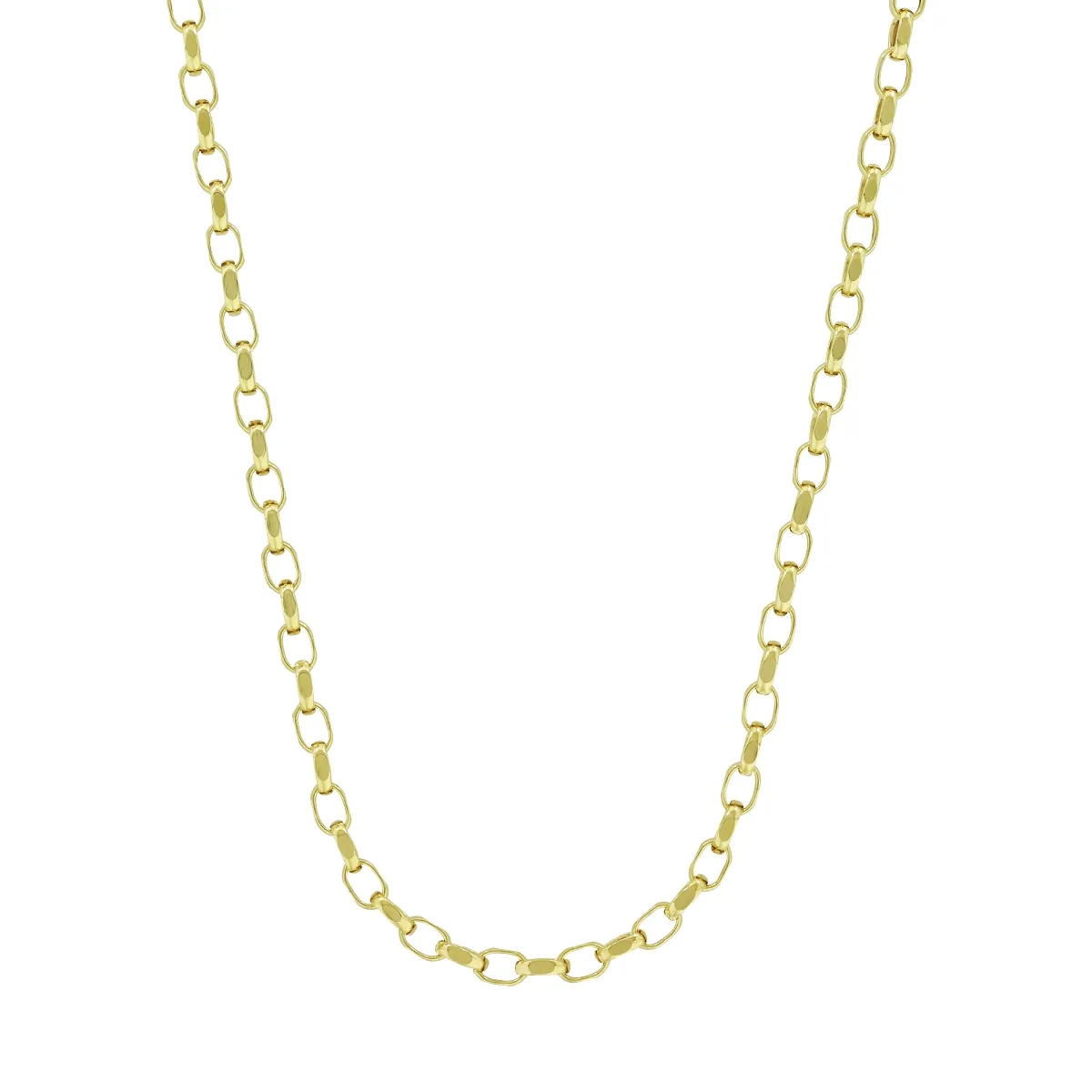 Cadena en oro amarillo de 18 Kilates, Óvalo, 50 cm. de largo, 3 mm. de ancho